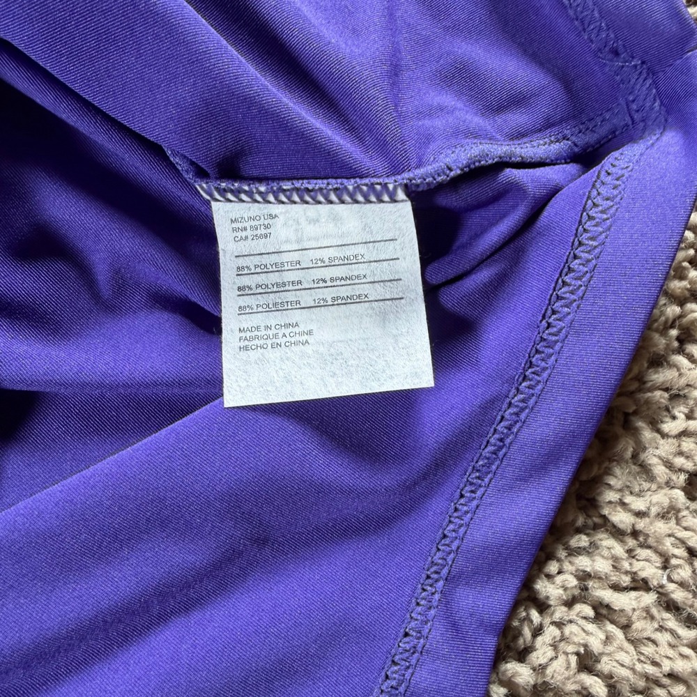 Mizuno Volleyball Jersey Womens Large Purple V-Neck Short Sleeve Active‎ Top NWT - Picture 4 of 8